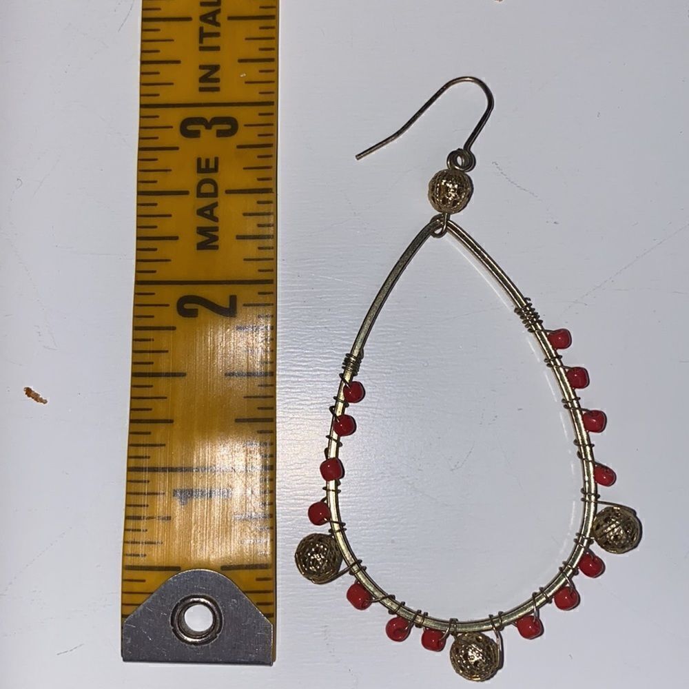 Boho Dangle Teardrop Hoop Earrings - Picture 4 of 5